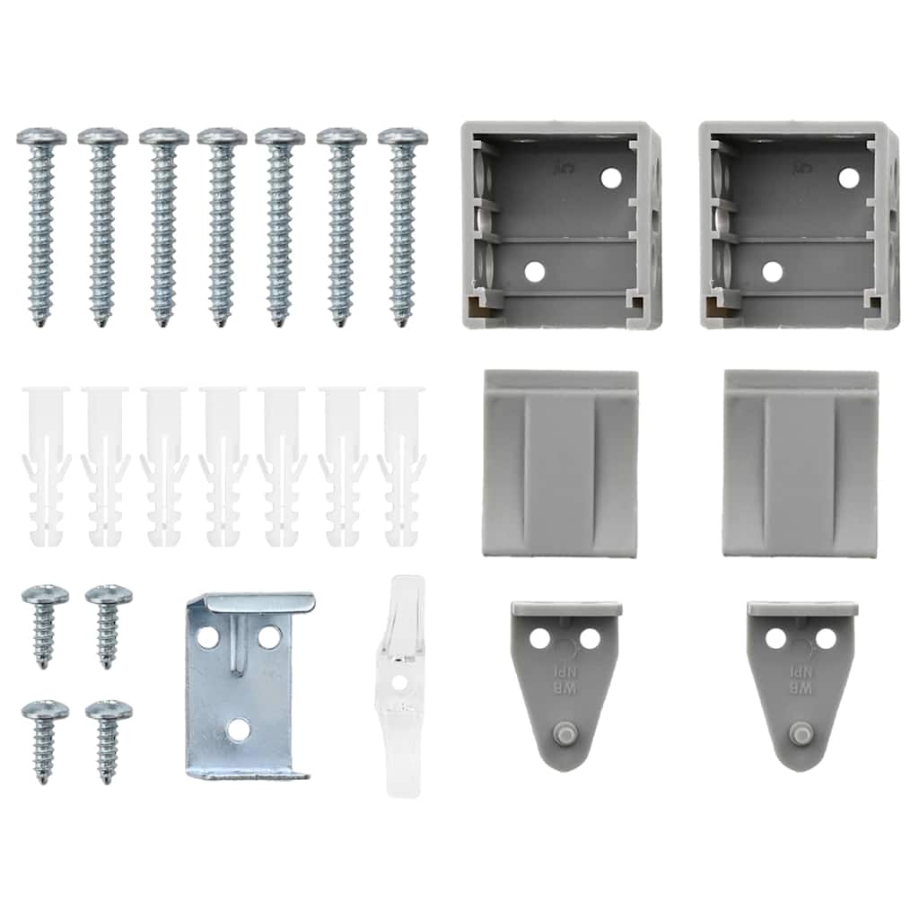 Window Blind with Curtains Manual Silver Aluminium